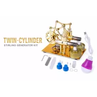 Twin-Cylinder Stirling Electricity Generator Kit with Bulb Twin-Cylinder Stirling Electricity Generator Kit with Bulb