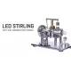 Hot-Air Stirling Electricity Generator with Colorful LED