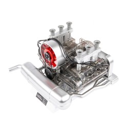 Full Metal 4 Cylinder Car Engine Building Kit - V4 Car Engine Assembly Kit 