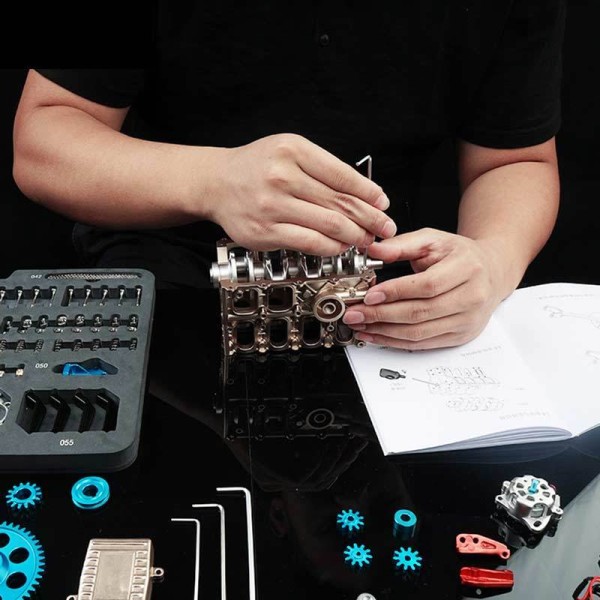 Full Metal 4 Cylinder Car Engine Building Kit - V4 Car Engine Assembly Kit Full Metal 4 Cylinder Car Engine Building Kit - V4 Car Engine Assembly Kit
