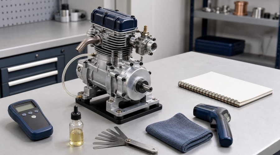 Miniature Four-Stroke Engine Break-In: A Manual-First Procedure for Lubrication, Load and Inspection