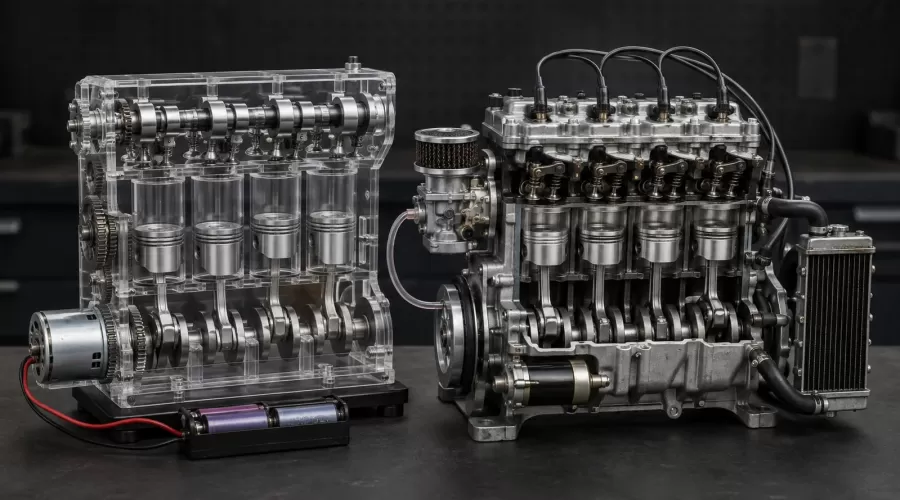 4-Cylinder Engine Models: Motorized Kits vs Gasoline Inline-Fours