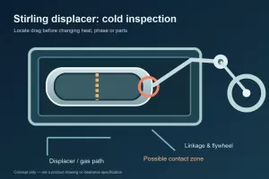 Stirling Engine Displacer Rubbing: Diagnose Drag Before Heating
