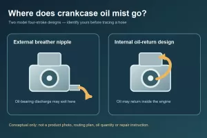Model Four-Stroke Crankcase Breather: Oil Mist, Routing and Blockage Checks