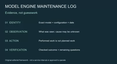 Model Engine Maintenance Log: Evidence, Not Guesswork
