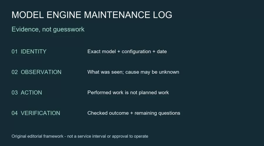 Model Engine Maintenance Log: Evidence, Not Guesswork