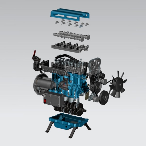 DM13-L4-T Full-Metal Inline-4 Engine Assembly Kit 357PCS