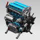 DM13-L4-T Full-Metal Inline-4 Engine Assembly Kit 357PCS