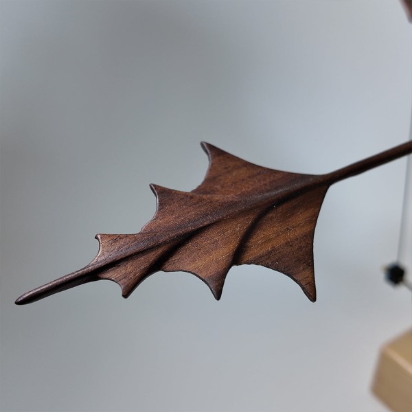 Handcrafted Wooden Kinetic Fire Dragon Display Model