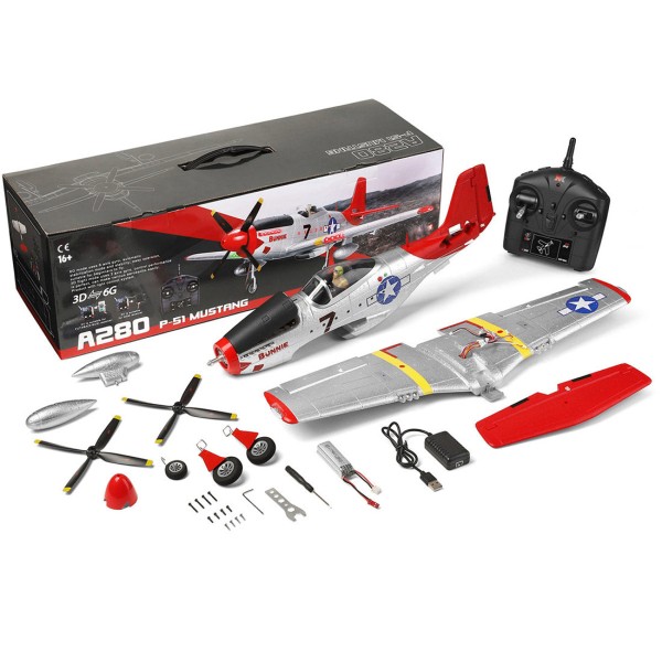XK A280 P-51 560mm Brushless 4CH RC Airplane RTF XK A280 P-51 560mm Brushless 4CH RC Airplane RTF