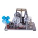 ENJOMOR Twin-Cylinder Balance Stirling Generator with Fan and Lamp ENJOMOR Twin-Cylinder Balance Stirling Generator with Fan and Lamp