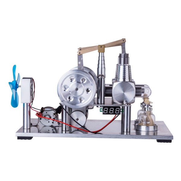 ENJOMOR Twin-Cylinder Balance Stirling Generator with Fan and Lamp ENJOMOR Twin-Cylinder Balance Stirling Generator with Fan and Lamp