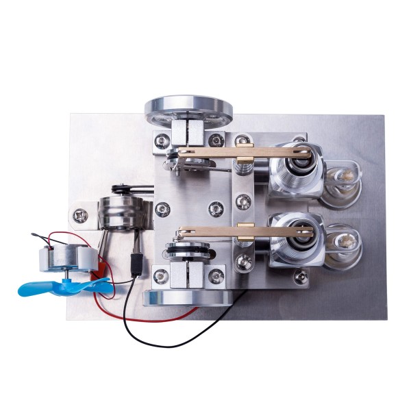 ENJOMOR Twin-Cylinder Balance Stirling Generator with Fan and Lamp ENJOMOR Twin-Cylinder Balance Stirling Generator with Fan and Lamp