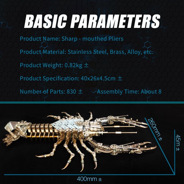 830PCS Needle-Nose Mechanical Lobster Metal Kit