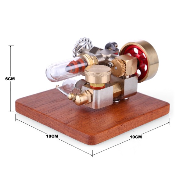 Adjustable-Speed Mini Stirling Engine with Wooden Base