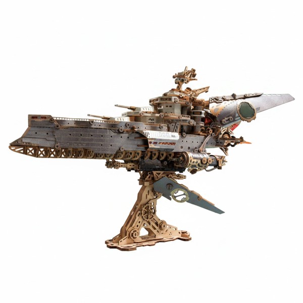 912PCS Wooden Mechanical Space Battleship Kit