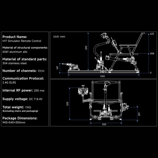 H17 17CH EdgeTX Helicopter Simulator Control System