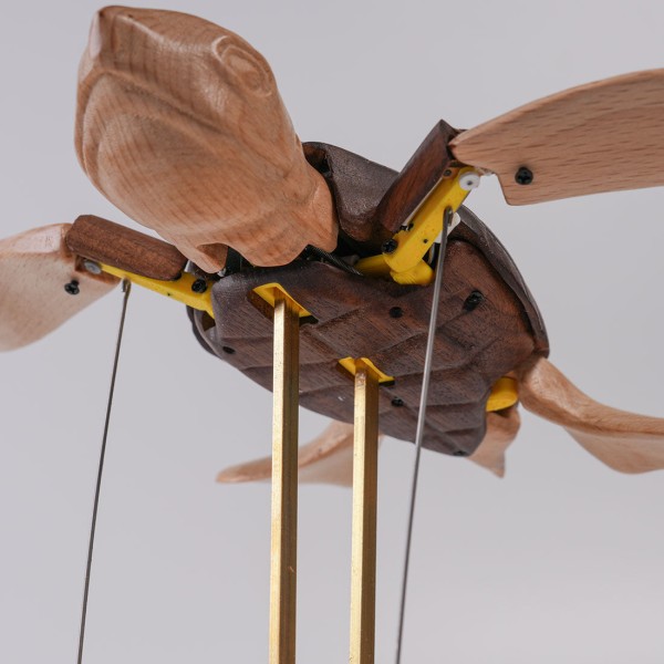 Handcrafted Wooden Sea Turtle Kinetic Model