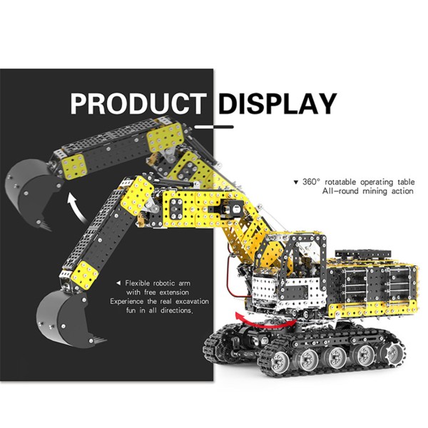2544PCS 12CH RC Metal Excavator Kit