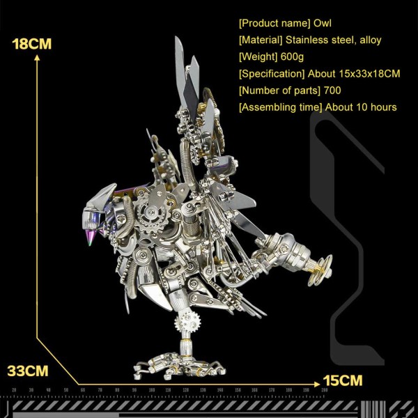 700PCS+ Nocturnal Owl Metal Model Kit