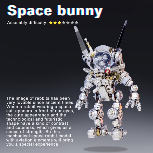 500PCS Illuminated Aerospace Rabbit Metal Kit
