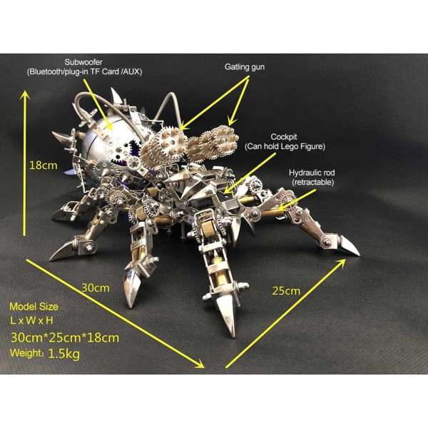 Mechanical Spider Bluetooth Speaker Metal Kit