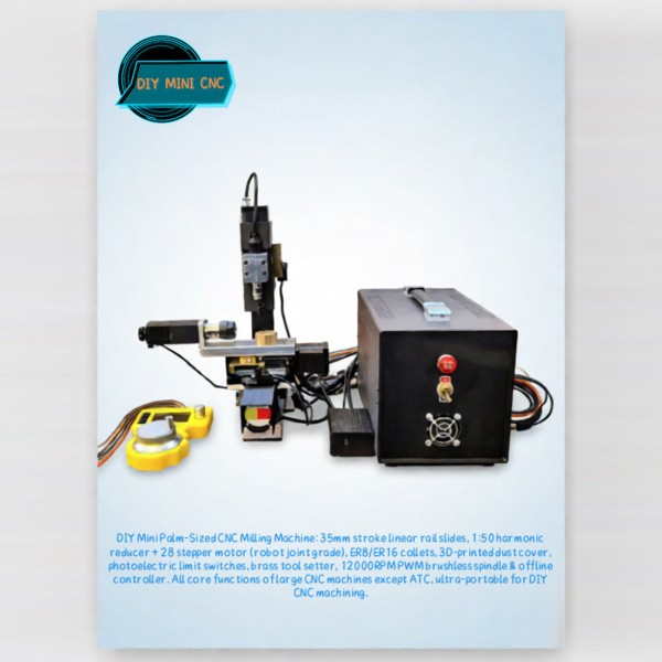 Three-Axis Mini CNC Milling Machine with Rotary Axis