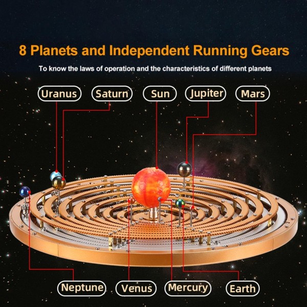 TECHING DM405 600+PCS Mechanical Solar System Metal Model Kit TECHING DM405 600+PCS Mechanical Solar System Metal Model Kit