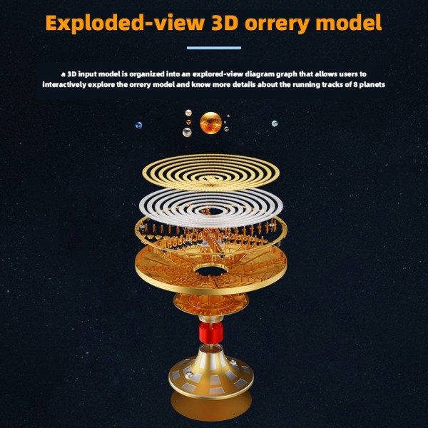 TECHING DM405 600+PCS Mechanical Solar System Metal Model Kit TECHING DM405 600+PCS Mechanical Solar System Metal Model Kit