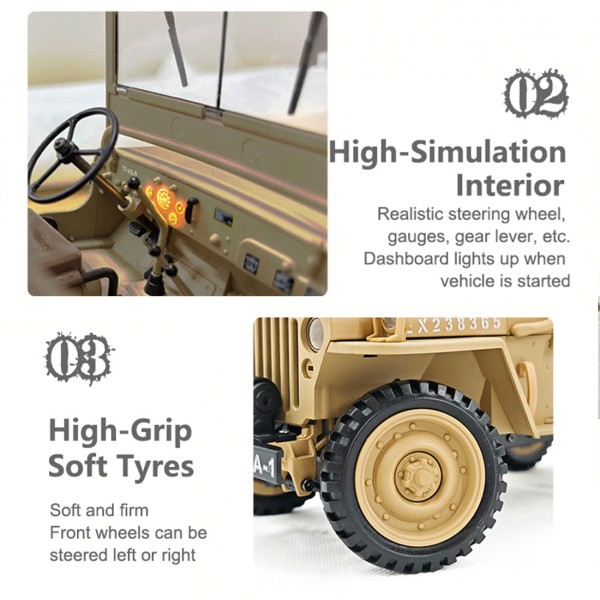 1:14 U.S. Willys Dual-Speed RC Off-Road Car 1:14 U.S. Willys Dual-Speed RC Off-Road Car