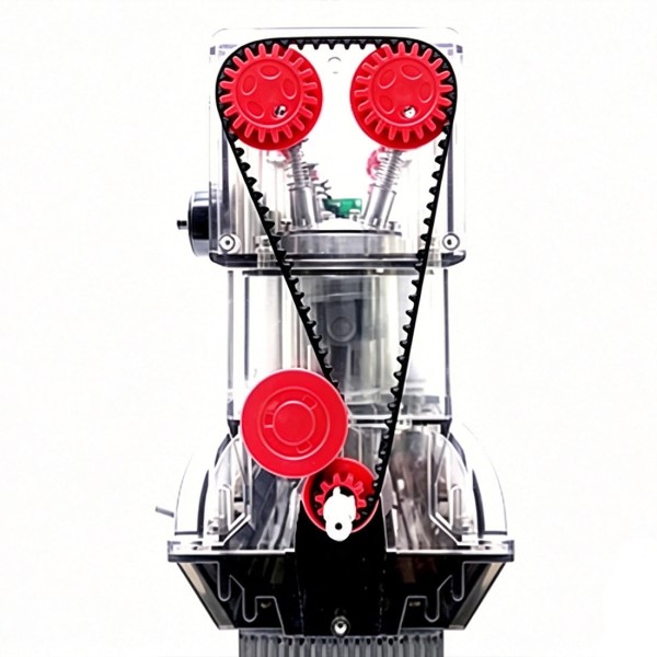 Transparent Inline-Six Motorized Engine Model Kit