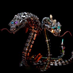 500+ Piece Articulated Metal Mechanical Snake Model Kit