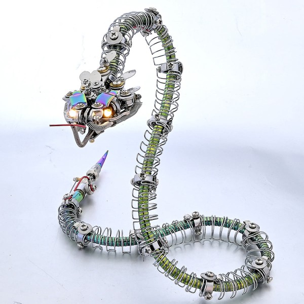 500+ Piece Articulated Metal Mechanical Snake Model Kit