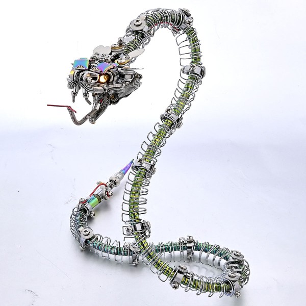 500+ Piece Articulated Metal Mechanical Snake Model Kit