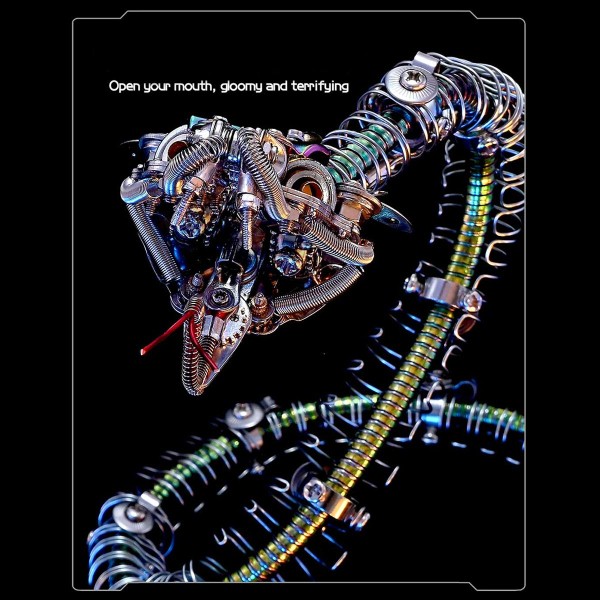 500+ Piece Articulated Metal Mechanical Snake Model Kit