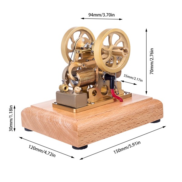 M14 1.9cc Atkinson Differential Opposed-Piston Engine Model