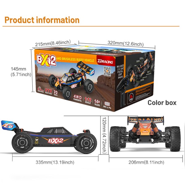 ZD Racing BX-12 1:12 4WD Brushless Off-Road RC Car