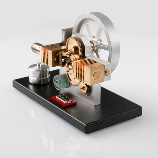 ENJOMOR Diamond-Linkage Stirling Generator with Voltmeter ENJOMOR Diamond-Linkage Stirling Generator with Voltmeter