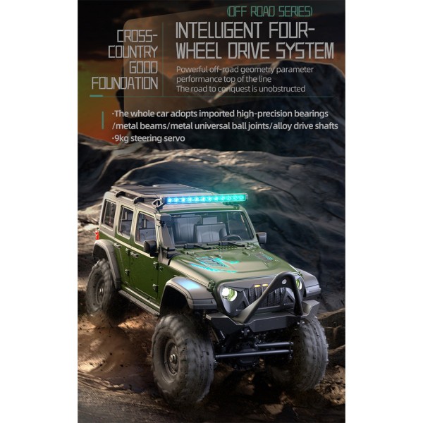 1:16 Full-Proportional 4WD RC Crawler with LED Lights