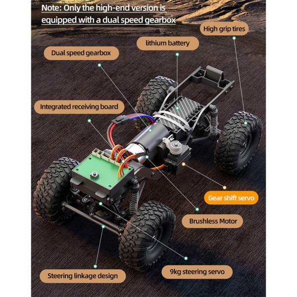 1:16 Full-Proportional 4WD RC Crawler with LED Lights