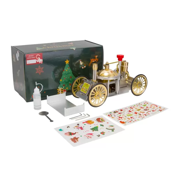 ENJOMOR Antique Steam-Powered Car Model — Assembled