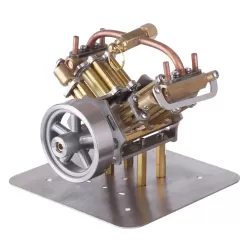 Mini V4 Four-Cylinder Steam Engine Model — Engine Only
