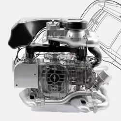 1:3 Scale Electric Boxer-Six Engine Assembly Model with Turbo-Style Parts