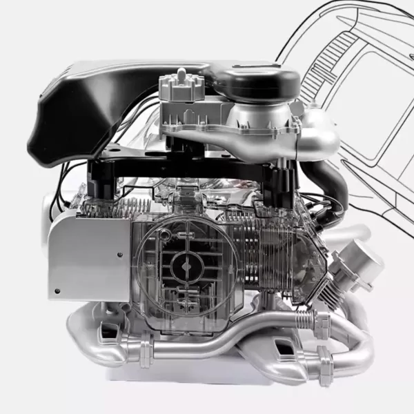 1:3 Scale Electric Boxer-Six Engine Assembly Model with Turbo-Style Parts