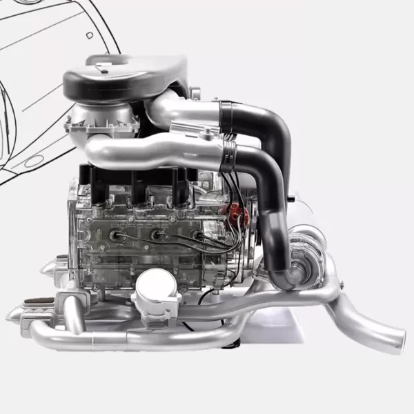 1:3 Scale Electric Boxer-Six Engine Assembly Model with Turbo-Style Parts