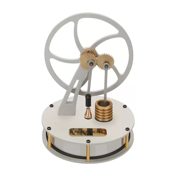 ENJOMOR Gear-Drive Coffee-Cup Stirling Engine – Silver ENJOMOR Gear-Drive Coffee-Cup Stirling Engine – Silver
