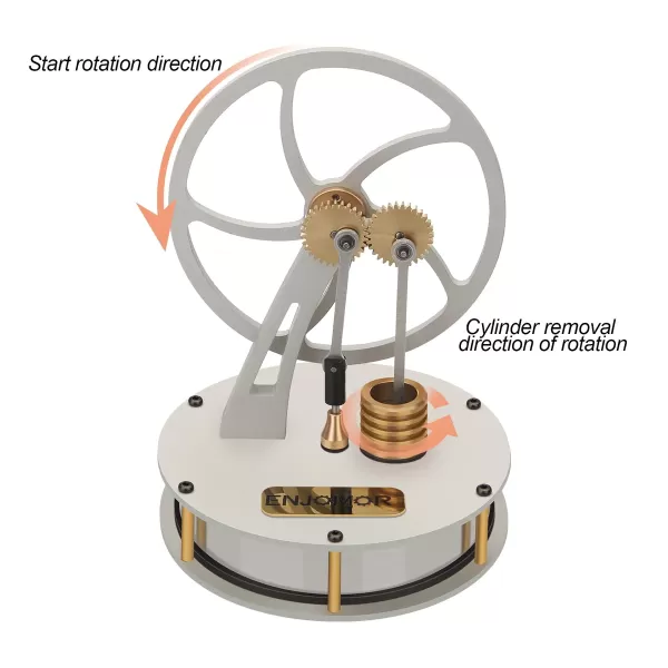 ENJOMOR Gear-Drive Coffee-Cup Stirling Engine – Silver ENJOMOR Gear-Drive Coffee-Cup Stirling Engine – Silver