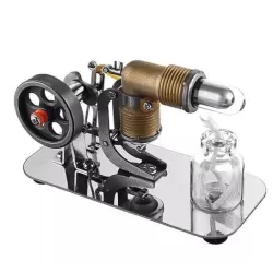 Mini Pocket Stirling Engine Motor – Brass & Glass Heat Engine