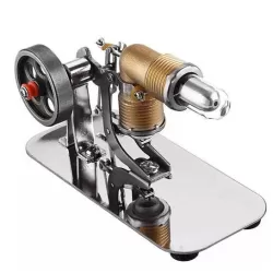 Mini Pocket Stirling Engine Motor – Brass & Glass Heat Engine