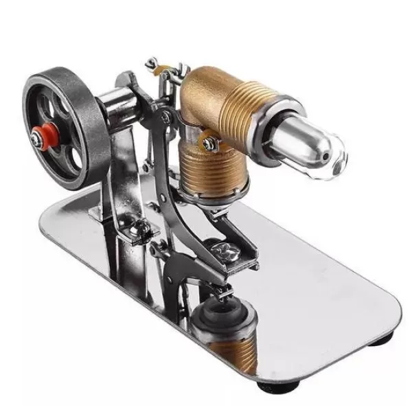Mini Pocket Stirling Engine Motor – Brass & Glass Heat Engine
